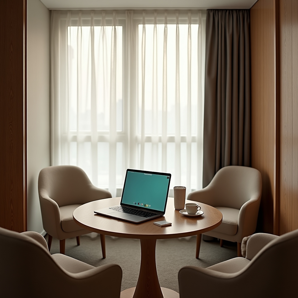 Consultation room set up for a video call about a cloud infrastructure audit